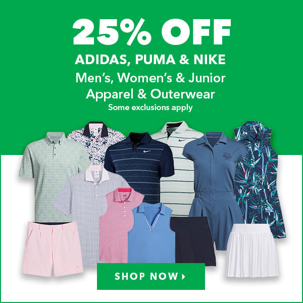 adidas, Puma & Nike Mens, Women's & Junior Apparel & Outwear - 25% Off 